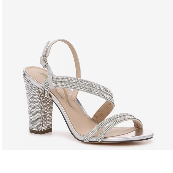 Touch of Nina Shoes - Touch of Nina Sabetha Sparkling Rhinestone Silver Heel Sandal. Sexy,Bridal